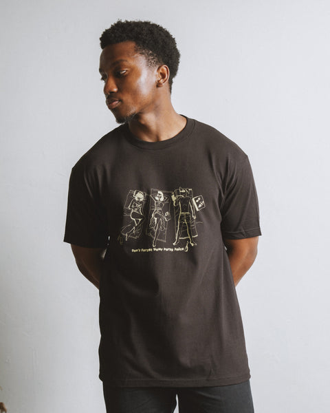 Nami Record Bar ‘Don't Forget Your Party Juice’ T-shirt - Black